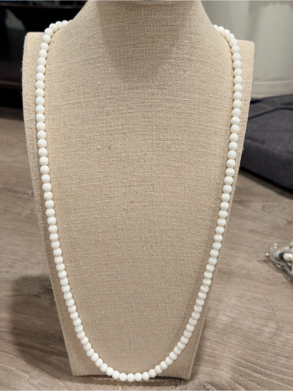 Classic White Glass Bead Necklace - Women Jewelry